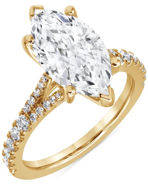 Badgley Mischka Certified Lab Grown Marquise Diamond Split Shank Engagement Ring 3-1/3 ct. t.w. 14k Gold