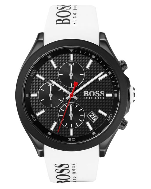 Boss Chronograph Velocity Silicone Strap Watch 45mm