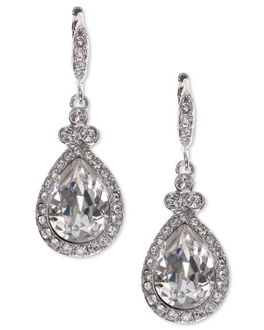 Givenchy Pave Colored Stone Drop Earrings