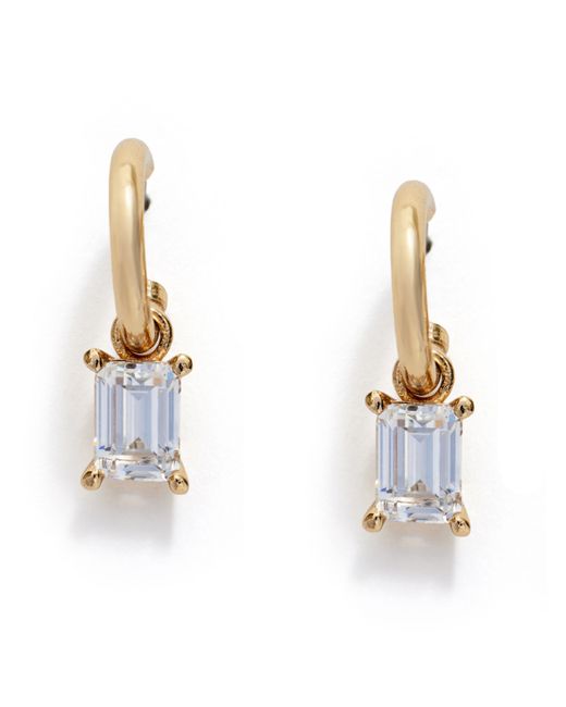 Kleinfeld Cubic Zirconia Dangling Huggie Hoop Earrings Gold