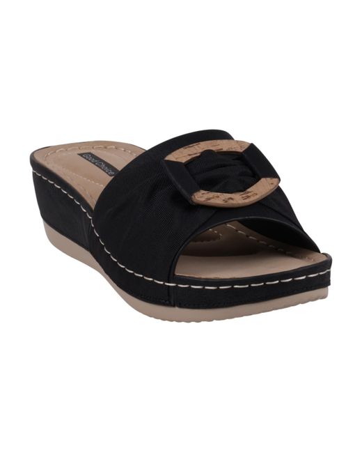 GC Shoes Hardware Comfort Slip-On Wedge Sandals
