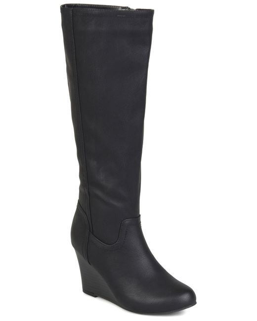 Journee Collection Langly Wide Calf Wedge Boots
