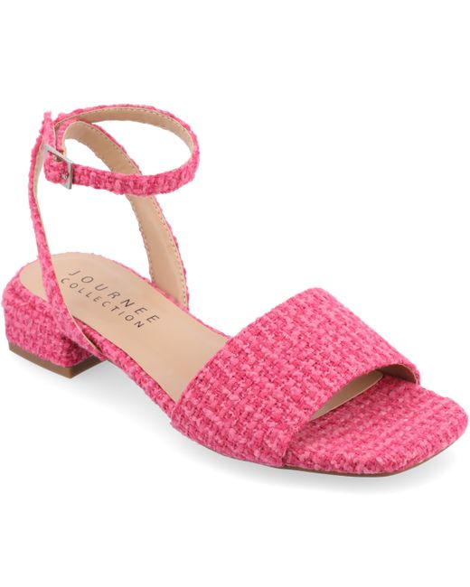 Journee Collection Tru Comfort Tweed Block Heel Sandals