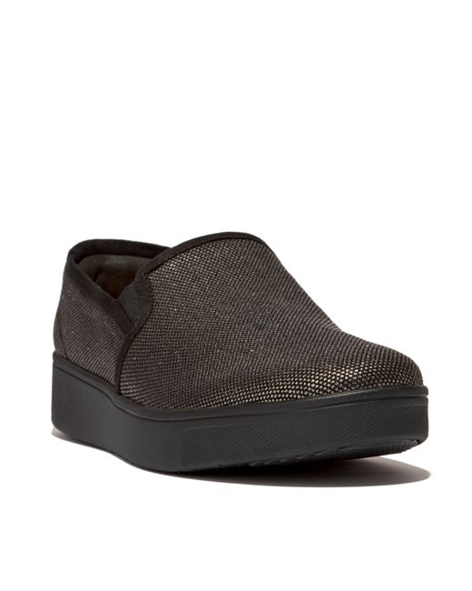 FitFlop Rally Glitz-Canvas Slip-On Skate Sneakers