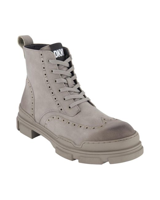 Dkny Perforated Rubber Lug Sole Wingtip Boots