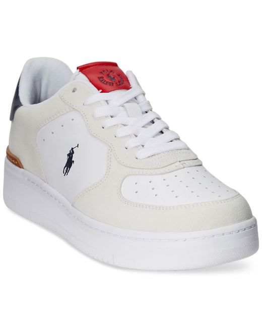 Polo Ralph Lauren Masters Court Suede-Leather Sneaker navy/red