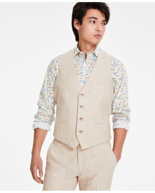 Bar III Slim-Fit Linen Suit Vest Created for