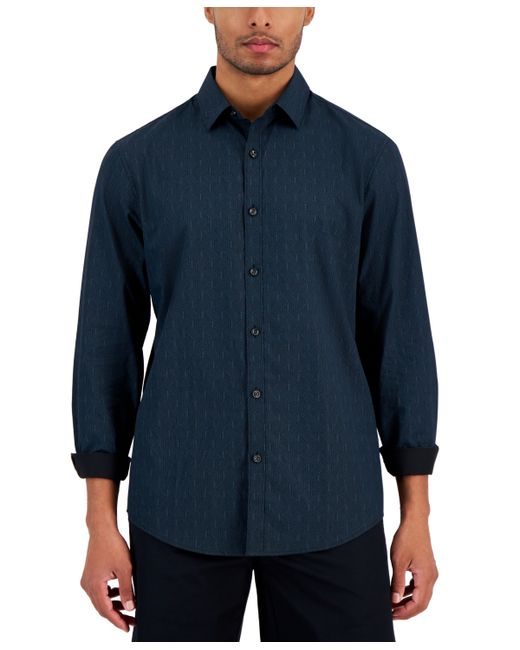 Alfani Long Sleeve Geo Print Button-Front Shirt Created for