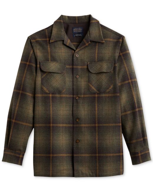 Pendleton Original Plaid Button-Down Wool Board Shirt brown Ombre