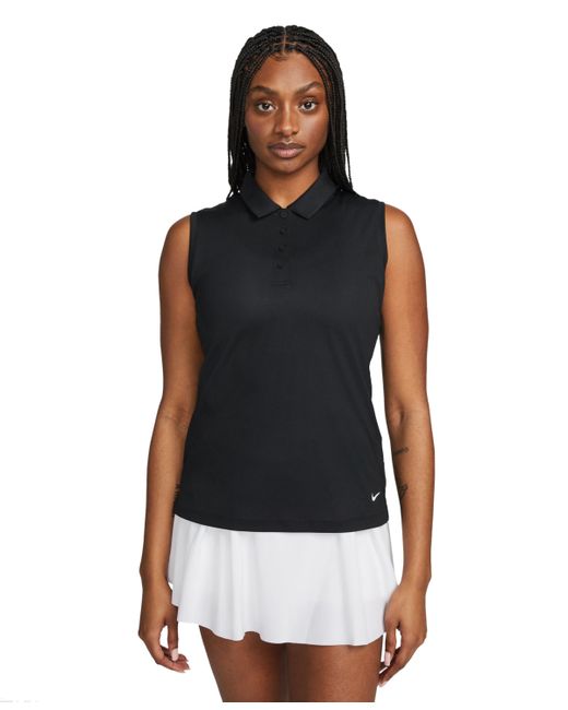 Nike Dri-fit Victory Sleeveless Golf Polo T-Shirt white