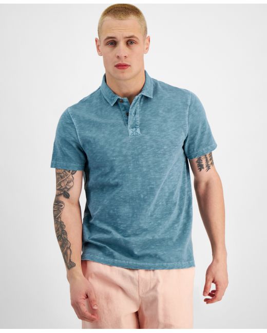 Sun + Stone Washed Slub Short Sleeve Polo Shirt Created for