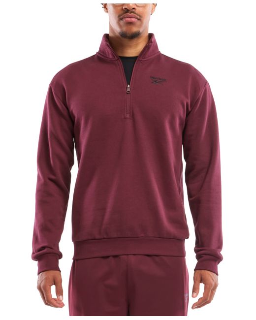 Reebok Identity Regular-Fit Quarter-Zip Fleece Sweatshirt