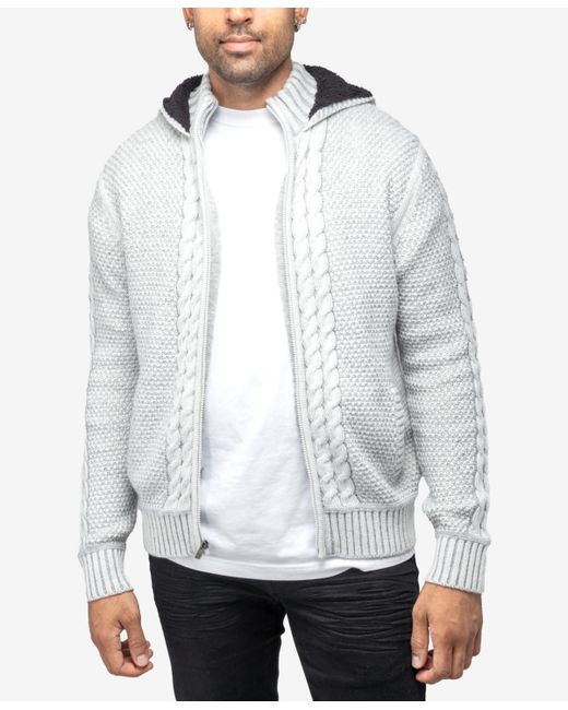 X-Ray Hooded Full-Zip High Neck Sweater Jacket