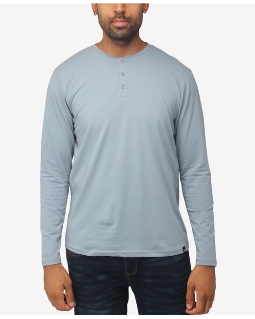 X-Ray Soft Stretch Henley Neck Long Sleeve T-shirt