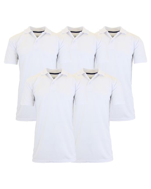 Galaxy By Harvic Dry Fit Moisture-Wicking Polo Shirt Pack of 5