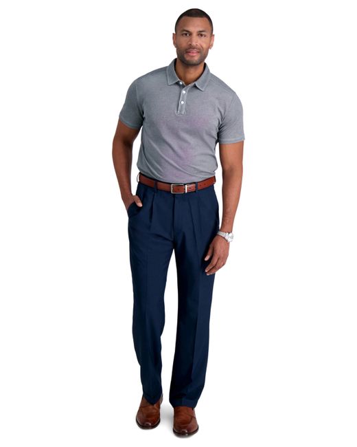 Haggar Premium Comfort Stretch Classic-Fit Solid Pleated Dress Pants