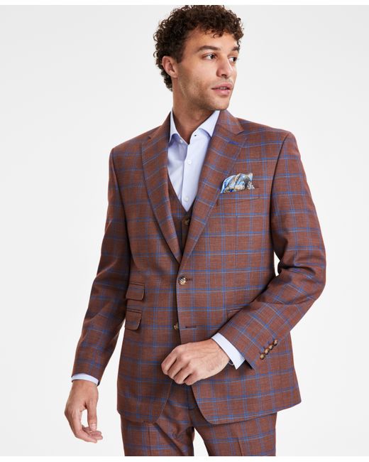 Tayion Collection Classic-Fit Plaid Suit Jacket
