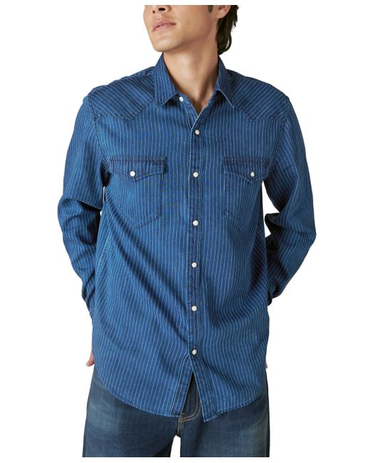 Lucky Brand Railroad Stripe Western Long Sleeve Snap-Front Shirt