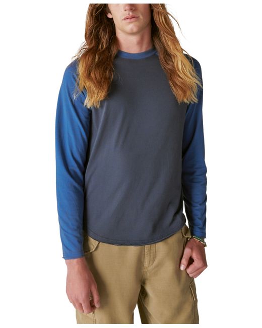 Lucky Brand Venice Burnout Long Sleeve Colorblocked Crewneck T-Shirt