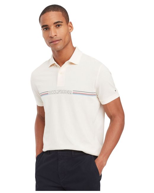 Tommy Hilfiger Striped Chest Short Sleeve Polo Shirt