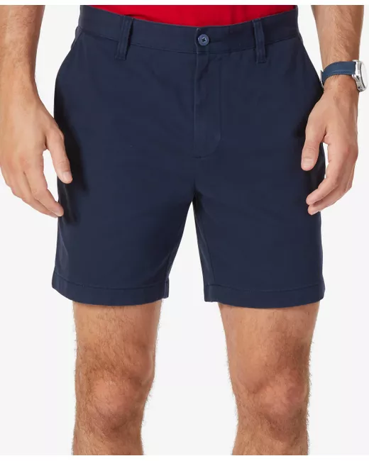 Nautica Classic-Fit Stretch Flat-Front 6 Chino Deck Shorts