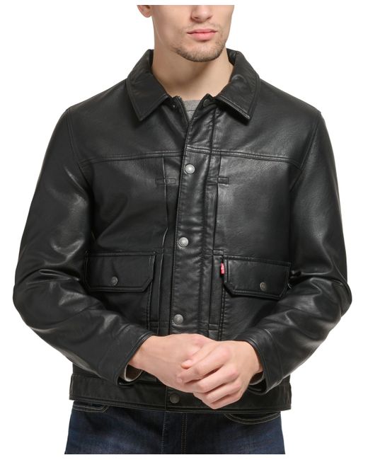Levi's Faux Leather Snap-Front Water-Resistant Jacket