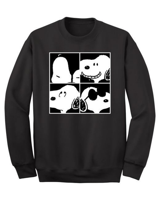 Airwaves Snoopy 4 Squared Faces Crew Fleece Sweatshirt