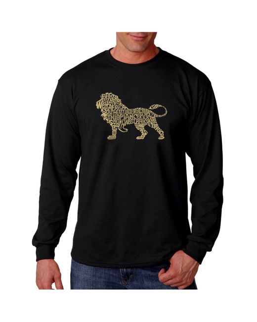 La Pop Art Word Art Long Sleeve T-Shirt Lion