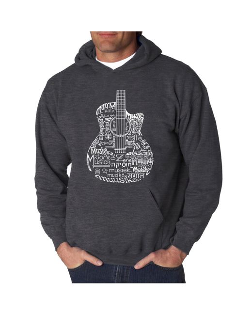 La Pop Art Languages Guitar Word Art Hooded Sweatshirt