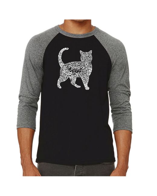 La Pop Art Cat Raglan Word Art T-shirt