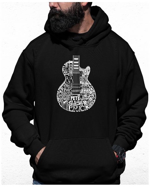 La Pop Art Rock Guitar Head Word Art Hooded Sweatshirt