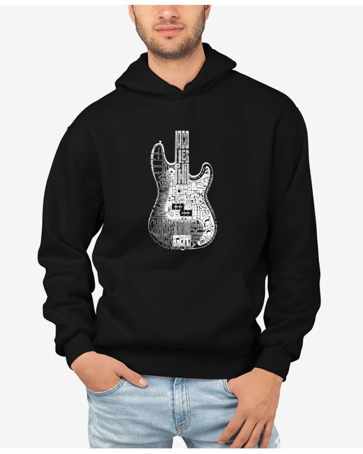 La Pop Art Word Art Bass Guitar Hooded Sweatshirt