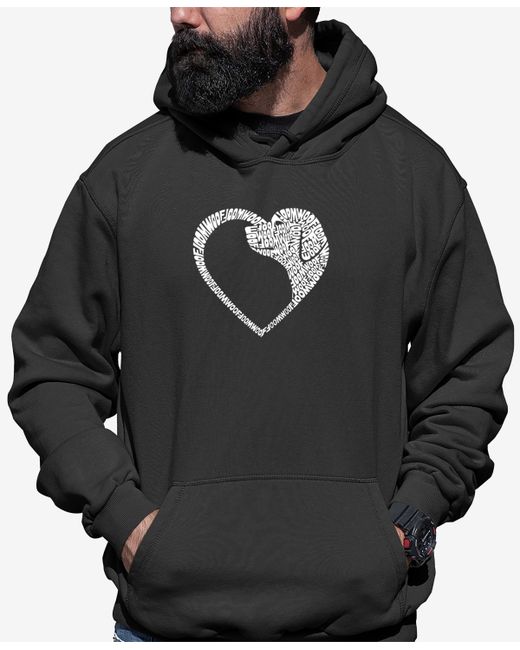 La Pop Art Dog Heart Word Art Hooded Sweatshirt