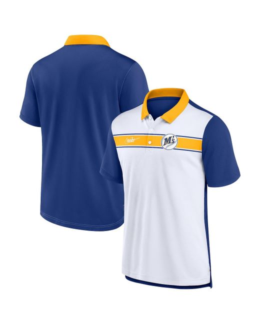 Nike Royal Seattle Mariners Rewind Stripe Polo Shirt