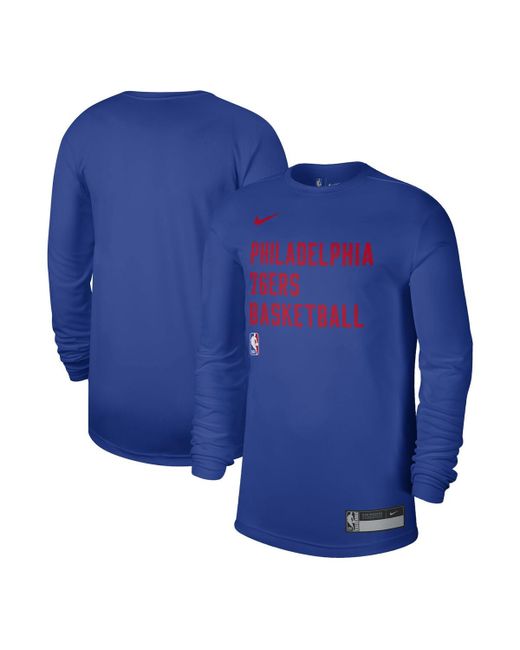 Nike and Philadelphia 76ers 2023/24 Legend On-Court Practice Long Sleeve T-shirt