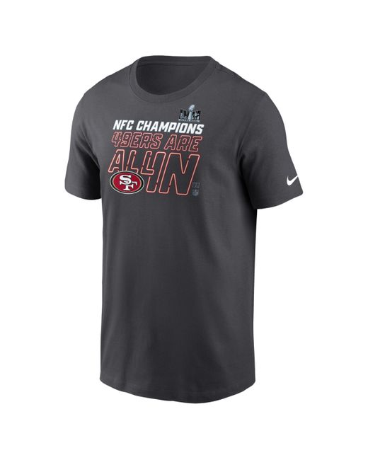 Nike San Francisco 49ers 2023 Nfc Champions Locker Room Trophy Collection T-shirt