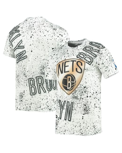 Fisll Brooklyn Nets Gold Foil Splatter Print T-shirt