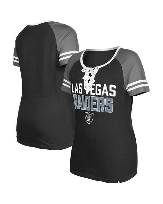 New Era Las Vegas Raiders Raglan Lace-Up T-shirt
