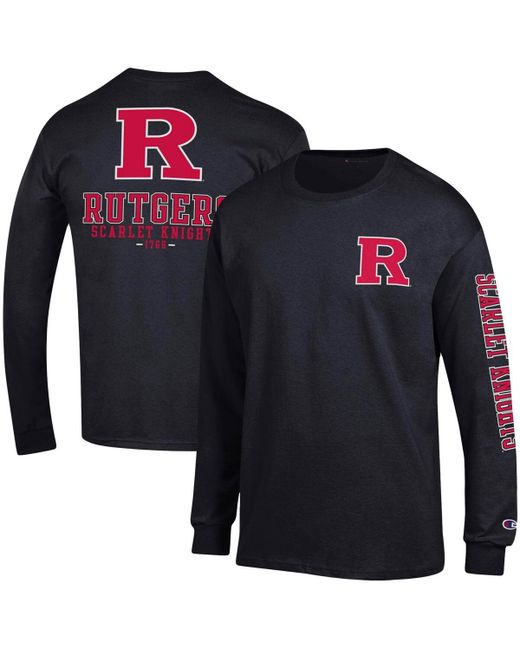 Champion Rutgers Scarlet Knights Team Stack Long Sleeve T-shirt