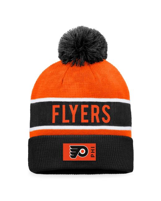 Fanatics Orange Philadelphia Flyers Authentic Pro Rink Cuffed Knit Hat with Pom