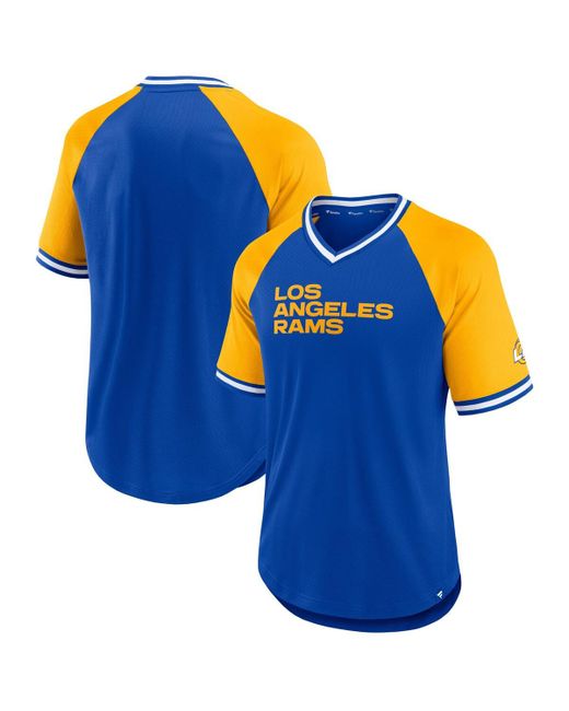 Fanatics Los Angeles Rams Second Wind Raglan V-Neck T-shirt
