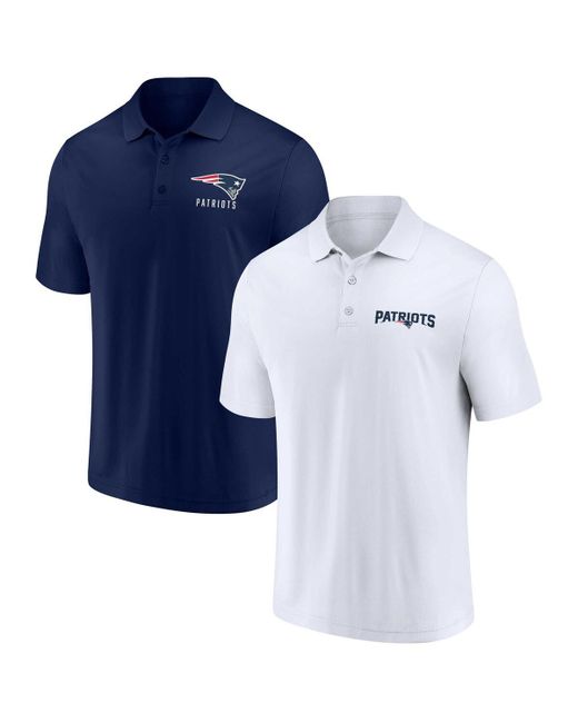 Fanatics Navy New England Patriots Lockup Two-Pack Polo Shirt Set