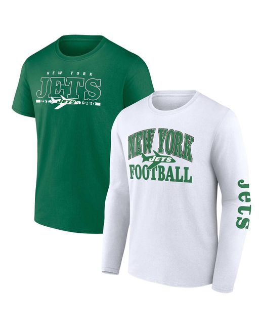 Fanatics Kelly Green New York Jets Throwback T-shirt Combo Set