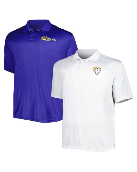 Fanatics Los Angeles Rams Solid Two-Pack Big and Tall Polo Shirt Set
