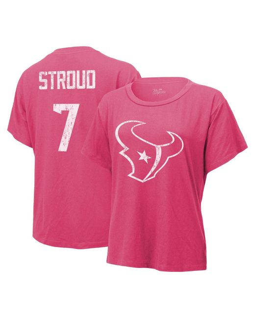 Majestic Threads C.j. Stroud Distressed Houston Texans Name and Number T-shirt