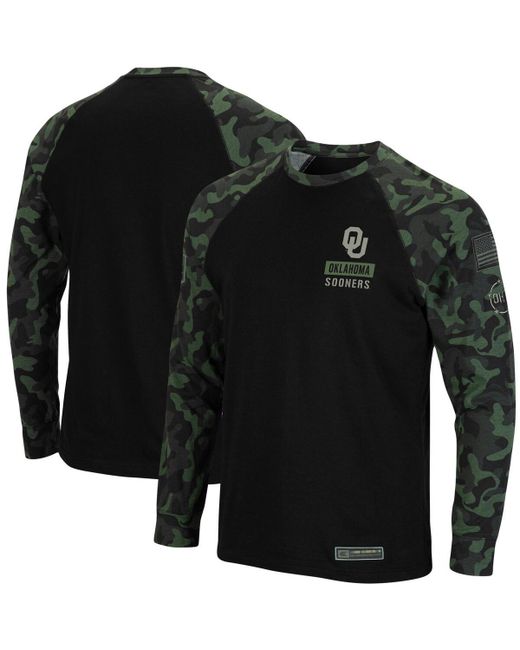 Colosseum Oklahoma Sooners Oht Military-Inspired Appreciation Camo Raglan Long Sleeve T-shirt