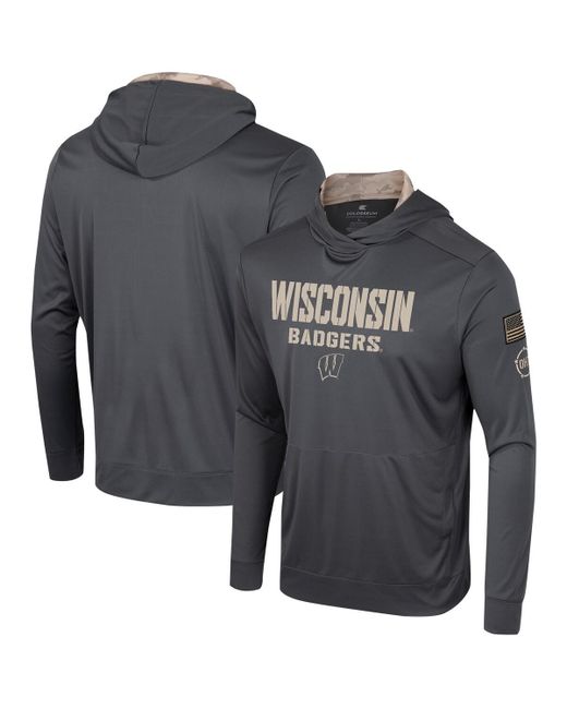 Colosseum Wisconsin Badgers Oht Military-Inspired Appreciation Long Sleeve Hoodie T-shirt