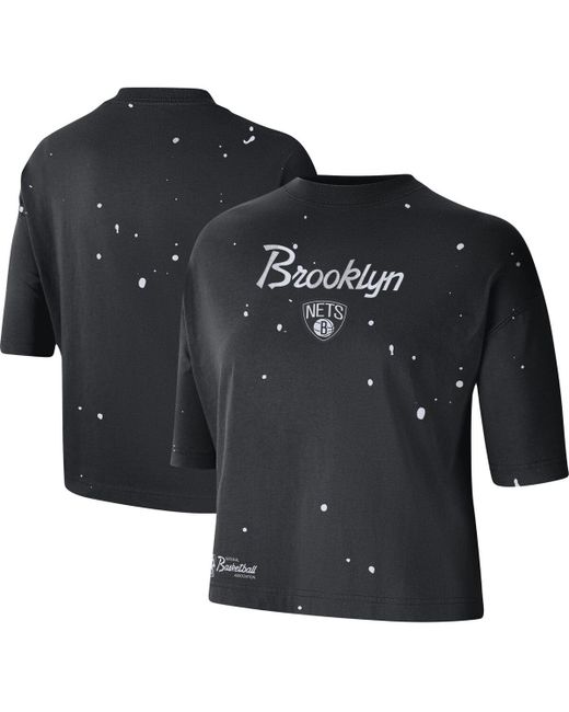 Nike Brooklyn Nets Courtside Splatter Cropped T-shirt