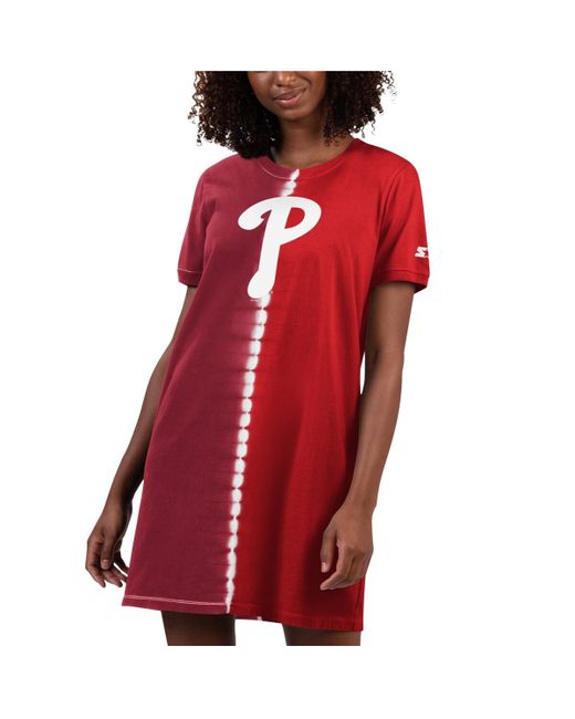 Starter Burgundy Philadelphia Phillies Ace Tie-Dye Sneaker Dress