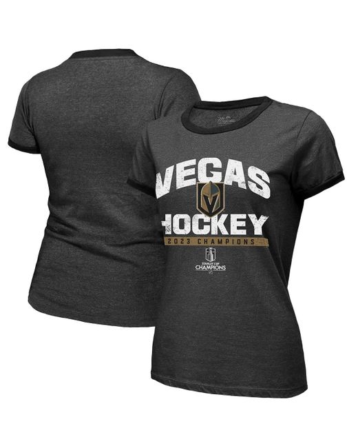 Majestic Threads Vegas Golden Knights 2023 Stanley Cup Champions Ringer Tri-Blend T-shirt